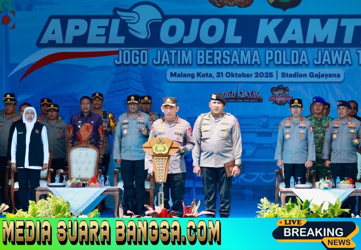 Kapolri Pimpin Apel Ojol Kamtibmas “Jogo Jatim” Bersama Polda Jawa Timur di Malang