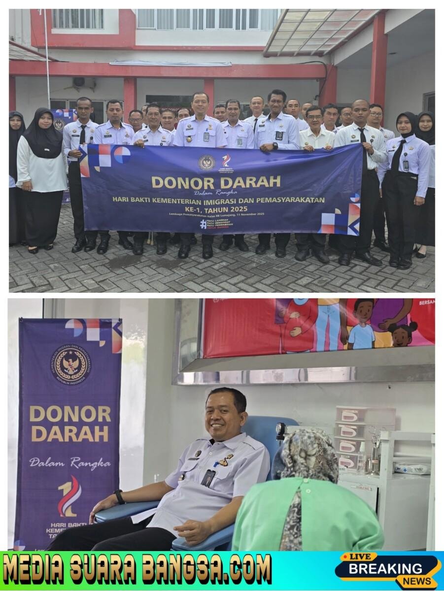 Lapas Kelas IIB Lumajang Gelar Donor Darah Peringati Hari Bhakti Imigrasi dan Pemasyarakatan ke-1
