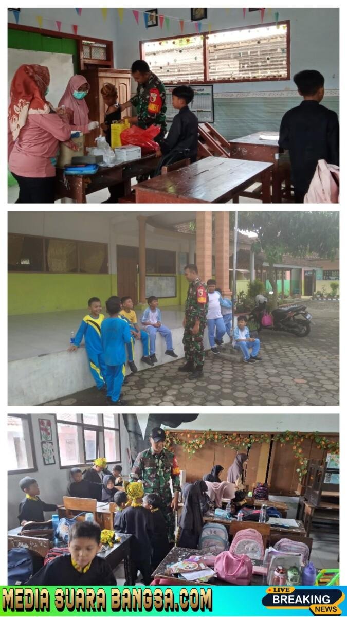 “Babinsa Tamanagung Terjun Langsung Dampingi Imunisasi di SDN 2 Tamanagung: Wujudkan Peran TNI dalam Kesehatan Masyarakat”
