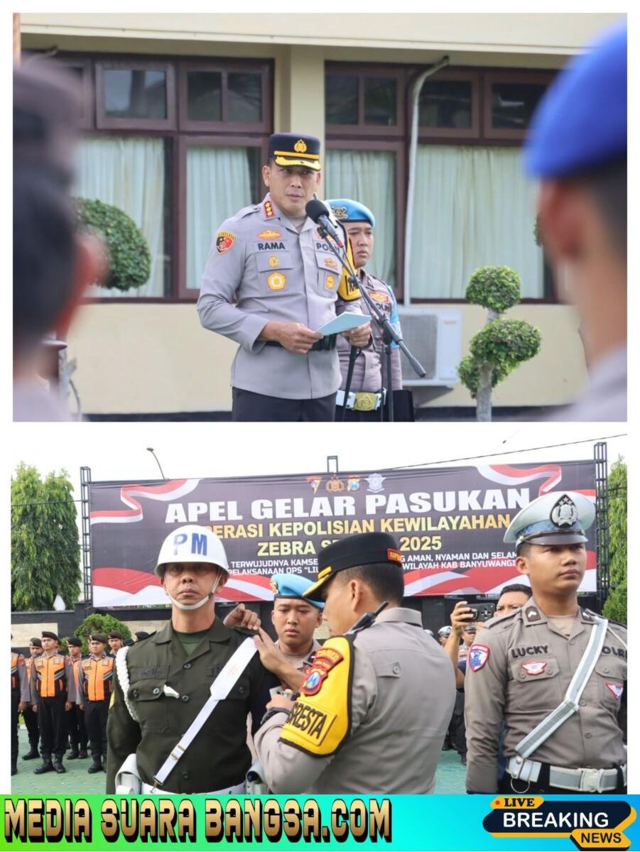 Polresta Banyuwangi Gelar Pasukan Operasi Zebra Semeru 2025: Keselamatan Berlalu Lintas Jadi Prioritas Utama