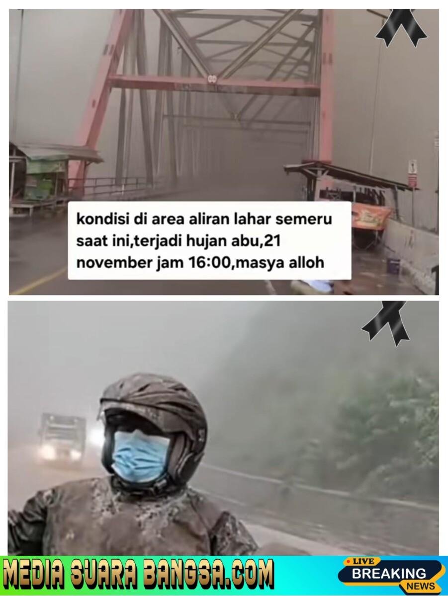Hujan Abu Selimuti Kawasan Lereng Semeru, Akses Jembatan Geladak Perak Tetap Dipantau Ketat