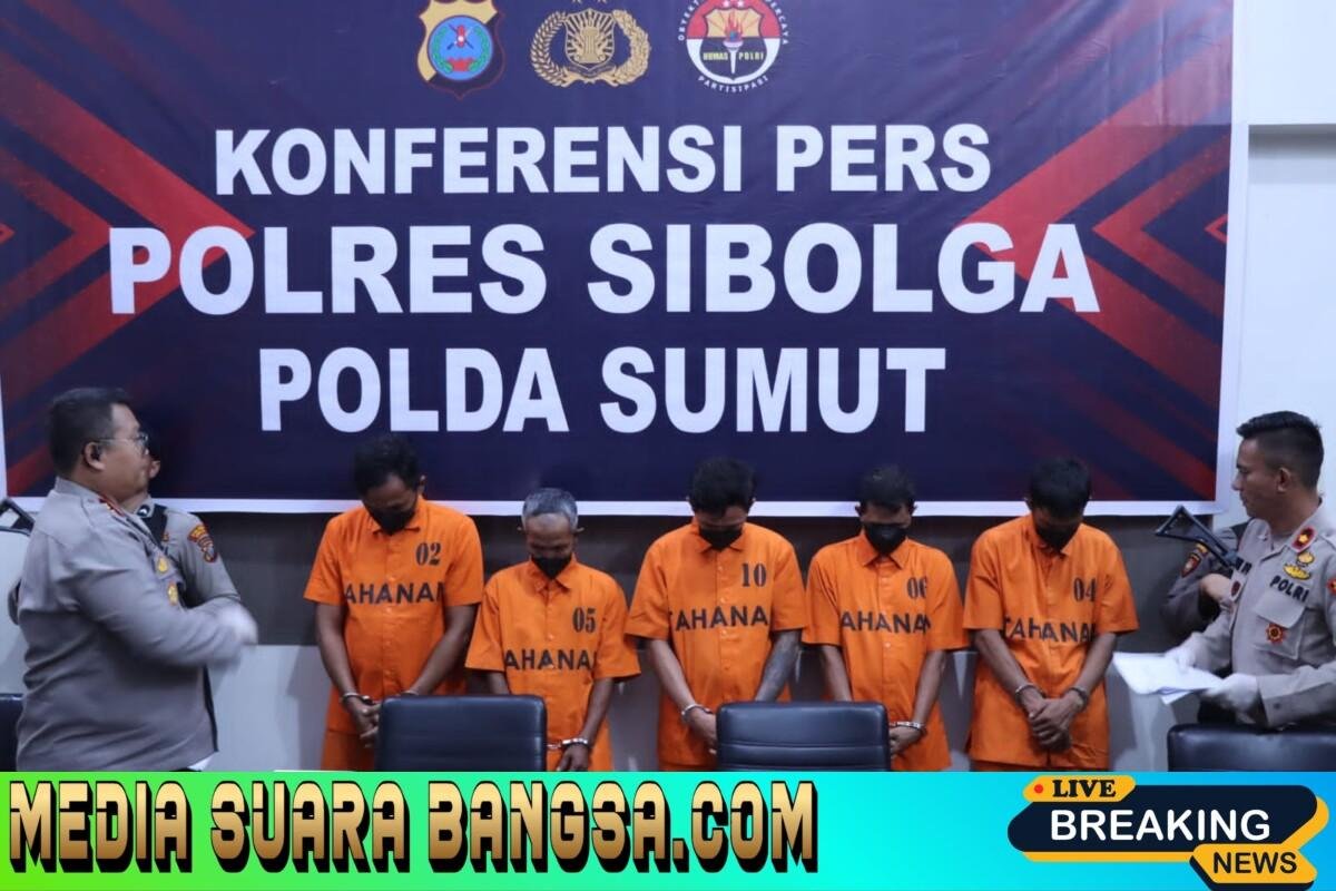 Kerja Cepat Polres Sibolga : Lima Pelaku Pembunuhan di Masjid Agung Berhasil Diamankan Kurang dari Tiga Hari