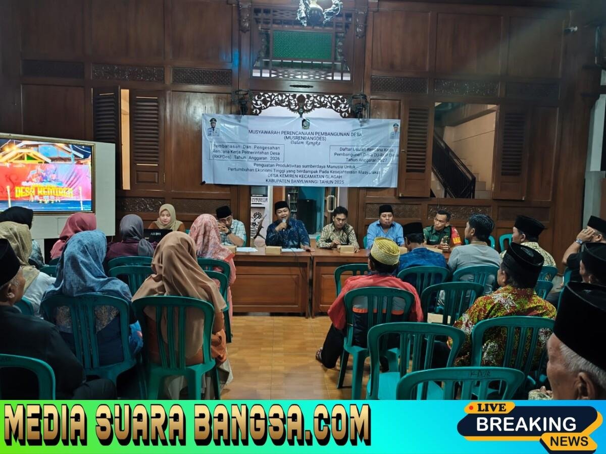 Musrenbangdes dan Musdesus Desa Kemiren Bahas RKPDes 2026 serta Sosialisasi Festival Ngopi Sepuluh Ewuh Cangkir