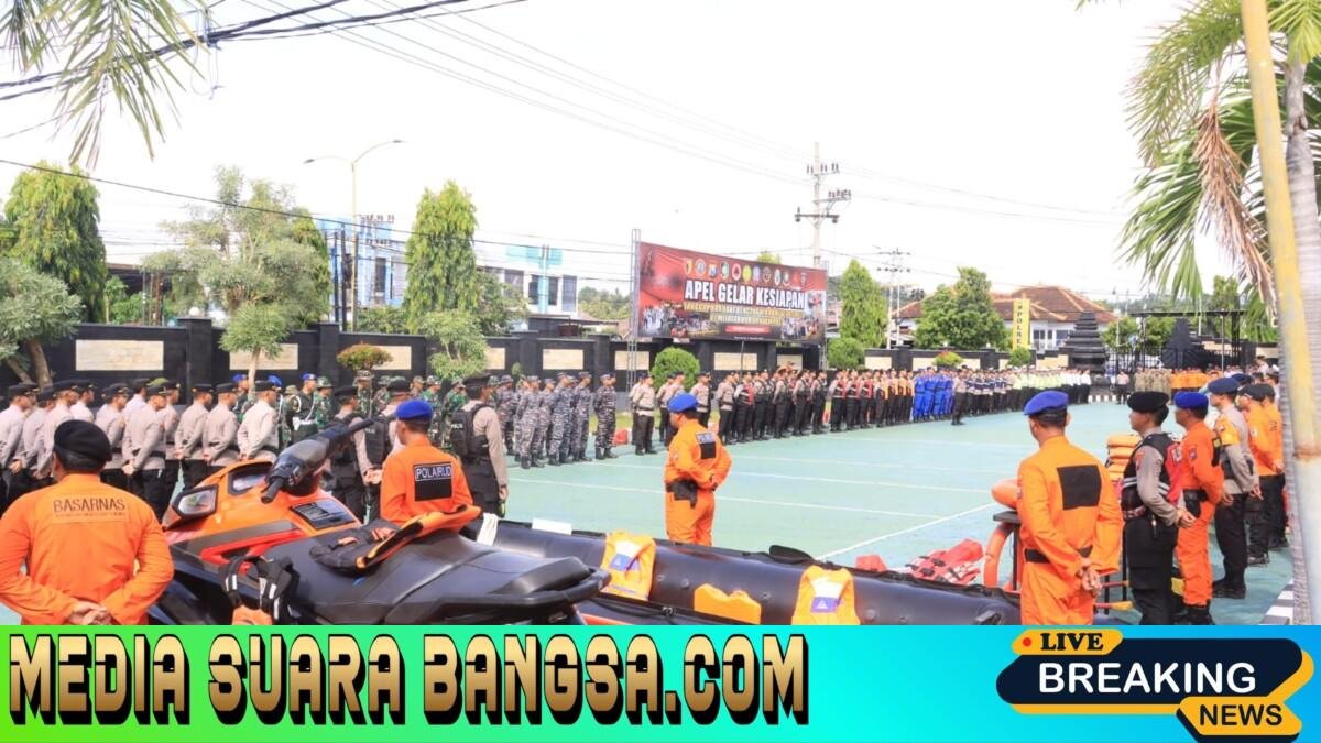 Polresta Banyuwangi Gelar Apel Kesiapan Tanggap Darurat Bencana Hidrometeorologi
