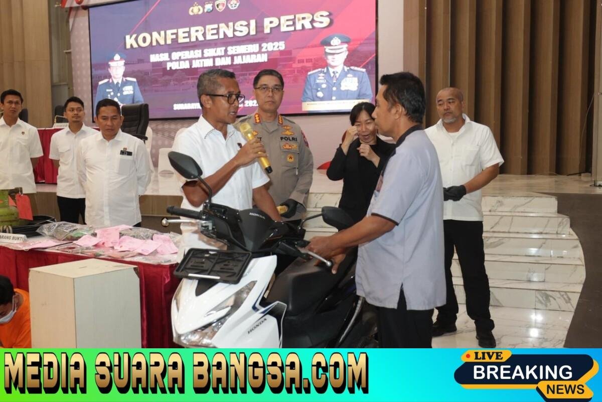 Polda Jatim Kembalikan Motor kepada Pemiliknya Usai Ditemukan Saat Operasi Sikat Semeru 2025
