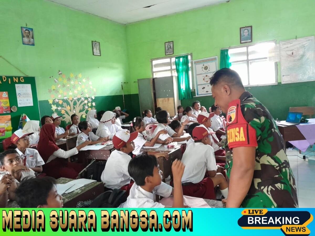 Babinsa Masuk Mengajar Sekolah, Bentuk Generasi Jiwa Nasionalisme, Patriot dan Cinta Tanah Air.