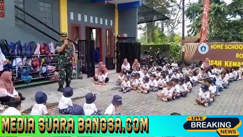 Babinsa Koramil Rogojampi Beri Materi Hari Pahlawan di TK Mutiara