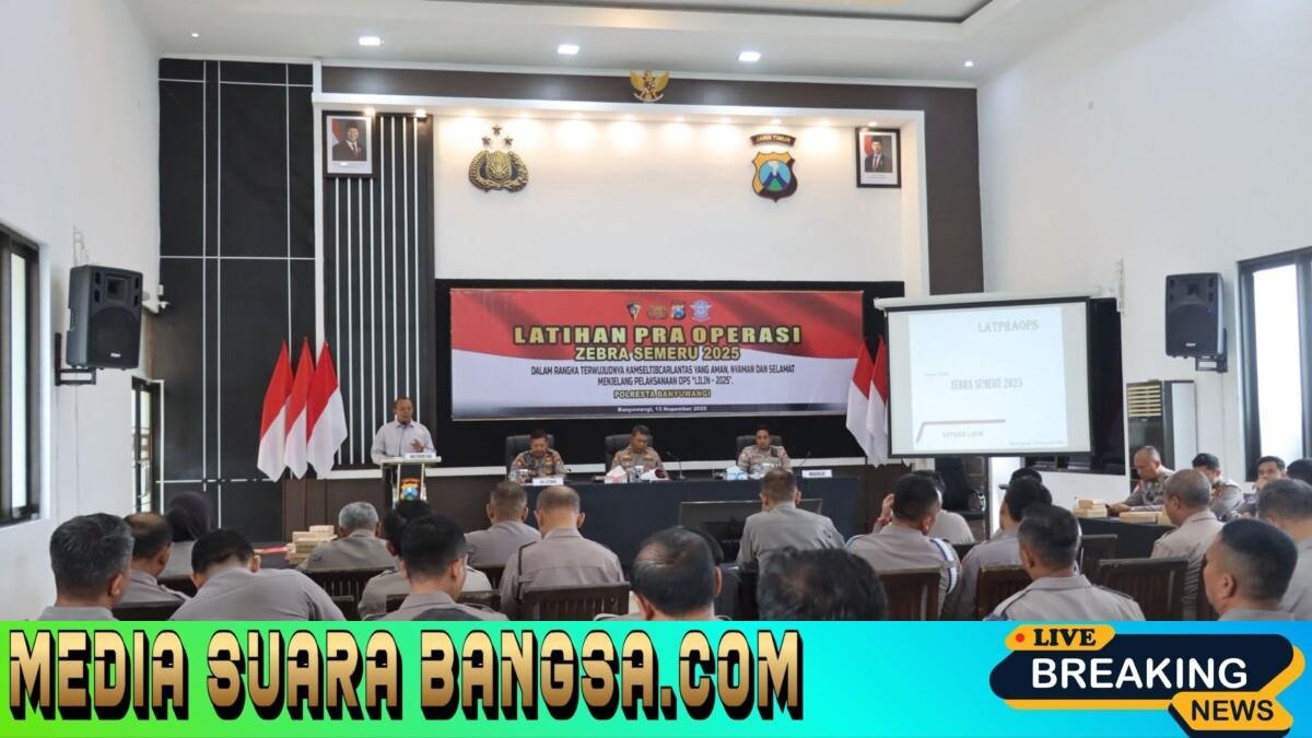 Jelang Operasi Zebra Semeru 2025, Polresta Banyuwangi Matangkan Kesiapan Personel Melalui Latpraops