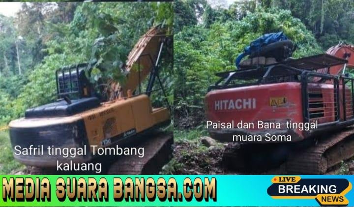 Operasi Senyap Mabes Polri di Madina: Dua Excavator PETI Dipasangi Police Line