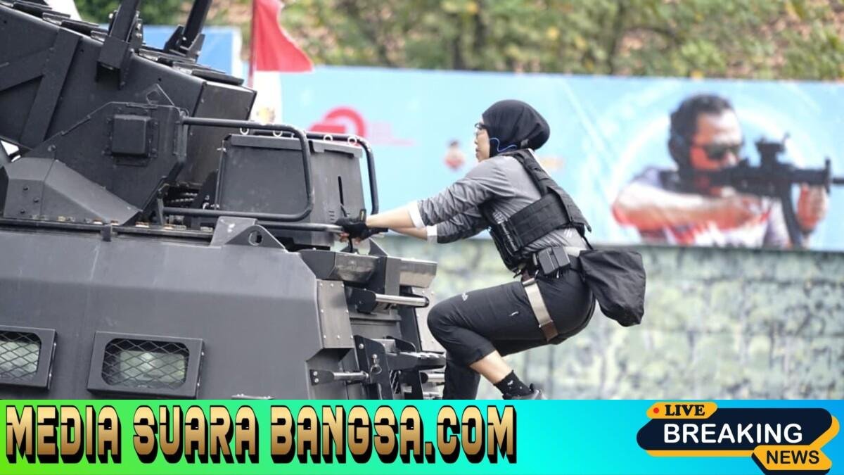 HUT Brimob ke 80 Polwan Polda Jatim Tampilkan Srikandi Challenge Penuh Adrenalin