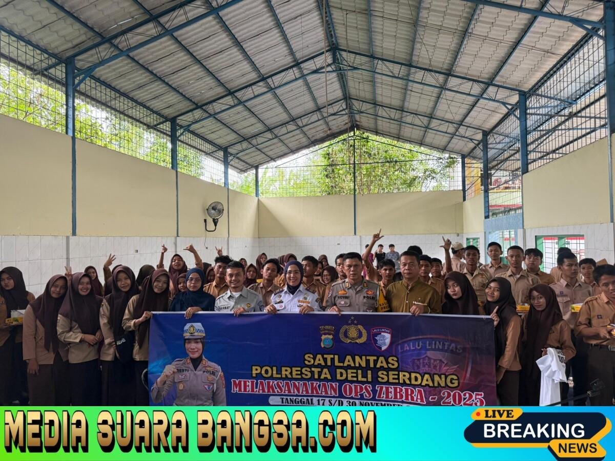 Sat Lantas Polresta Deli Serdang Gelar Sosialisai Operasi Zebra Toba 2025 kepada Para Pelajar dan Guru