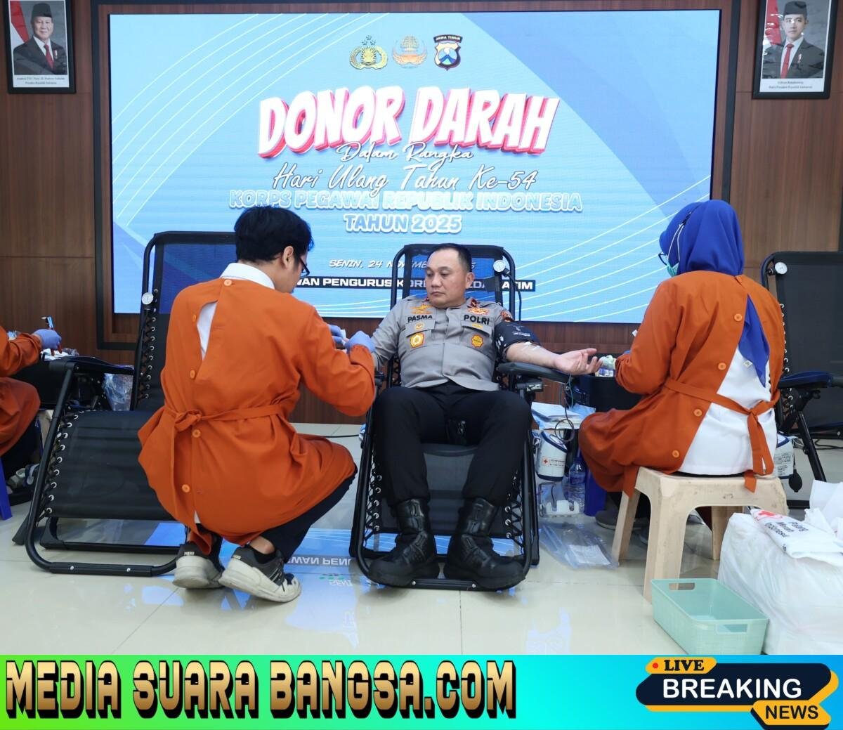 Polda Jatim Gelar Donor Darah Sambut HUT Korpri ke-54