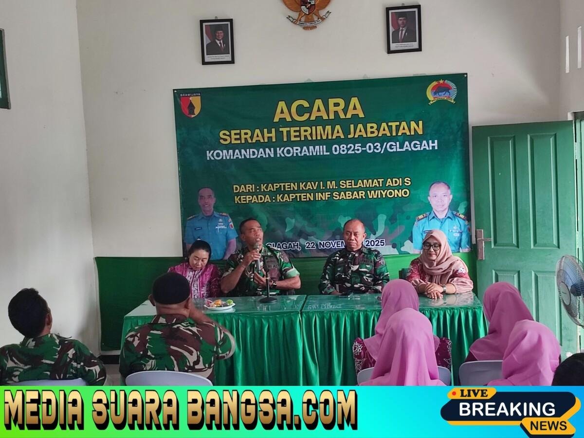 Kapten Inf Sabar Wiyono Resmi Pimpin Koramil 0825-03/Glagah, Begini Momen Haru Sertijab dengan Kapten Kav I.M. Selamat Adi S