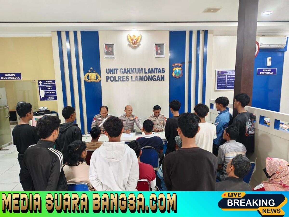 Operasi Zebra Semeru Polres Lamongan Amankan 9 Remaja dan 3 Motor Balap Liar