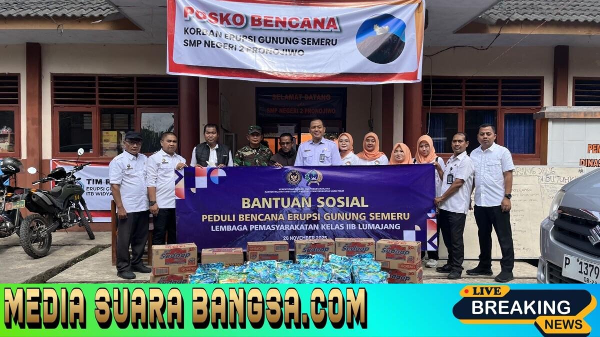 Lapas Kelas IIB Lumajang Peduli Korban Erupsi Gunung Semeru