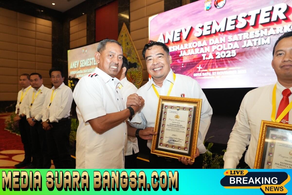 Polresta Banyuwangi Raih Penghargaan Juara II pada Rakernis & Anev Ditresnarkoba Polda Jatim 2025