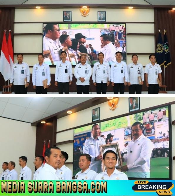 8 Pegawai Lapas Banyuwangi Terima Penghargaan Anugraha Wira Wibawa Dharmesti Pratama dari Menteri Imipas
