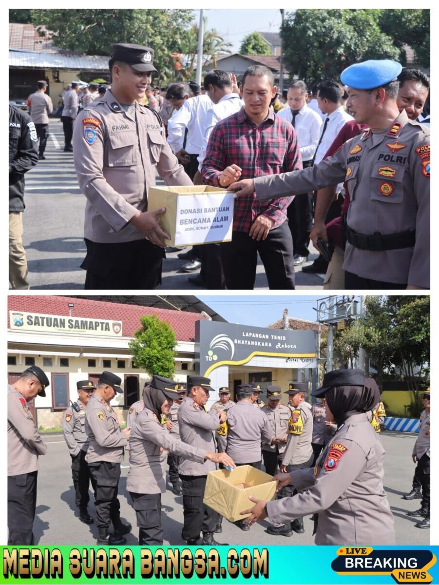 Polres Kediri Galang Donasi Dari Anggota Untuk Korban Bencana Aceh Sumatera