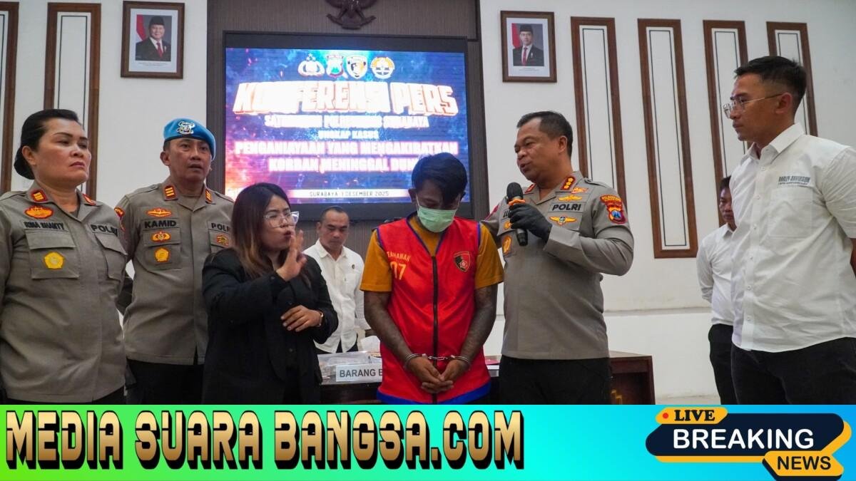 Polrestabes Surabaya Amankan Tersangka Penganiayaan Berujung Maut di Simpang Dukuh
