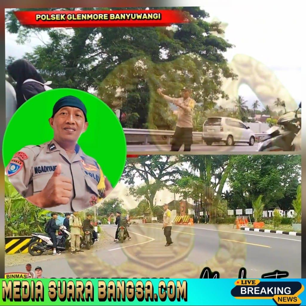 Polsek Glenmore Lakukan Pengaturan Lalu Lintas Jam Pulang Sekolah, Upaya Tekan Angka Kecelakaan di Banyuwangi