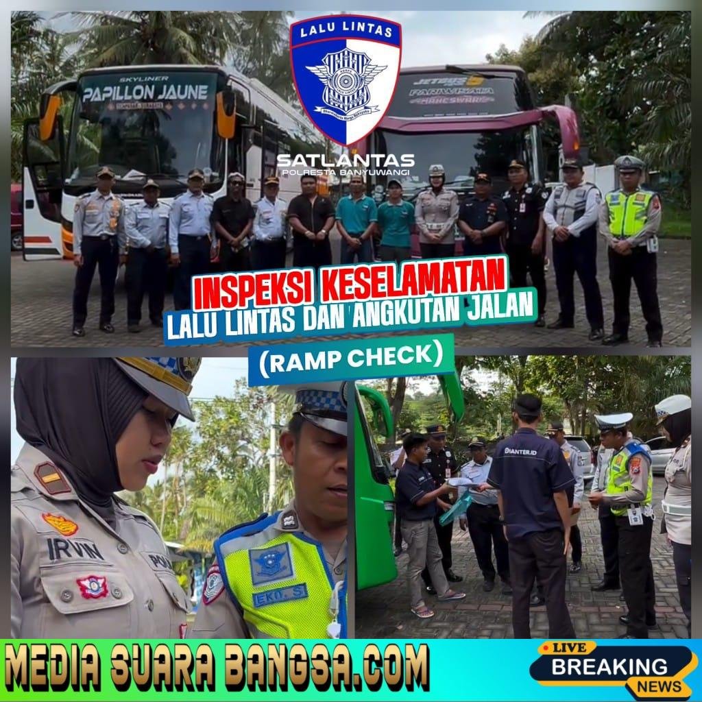 Satlantas Polresta Banyuwangi Gelar Ramp Check Angkutan Umum, Wujudkan Perjalanan Aman dan Nyaman