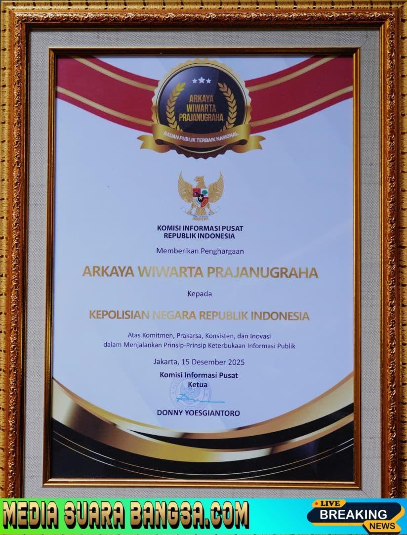 Dinobatkan sebagai Badan Publik Terbaik Nasional, Polri Sabet Arkaya Wiwarta Prajanugraha dalam Monev KIP 2025