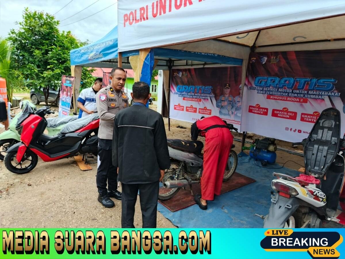 Ringankan Beban Warga, Polri Hadirkan Layanan Servis Kendaraan Gratis di Padang Pariaman