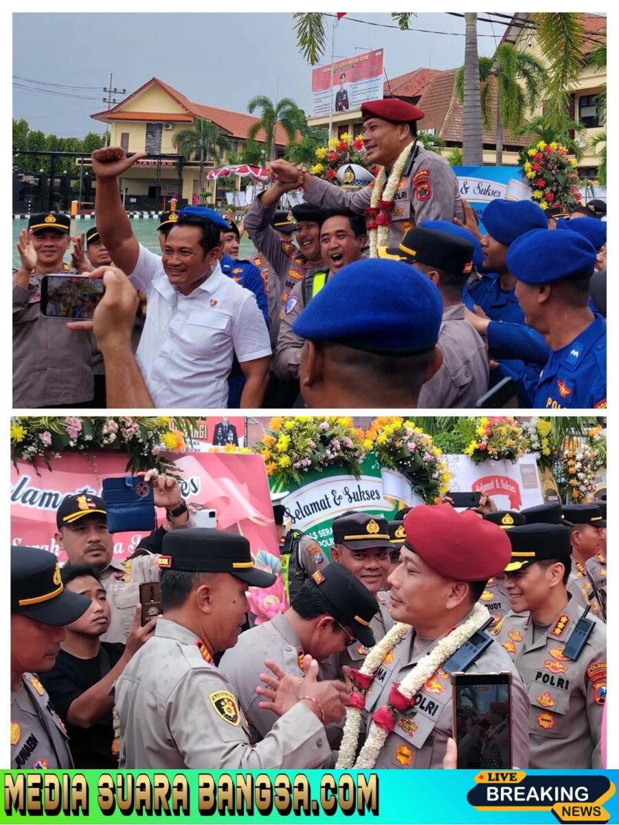 Suasana Penuh Haru Di Saat Polresta Banyuwangi Menggelar Acara Pelepasan Kombes Pol Dr Rama Samtama Putra, Langit Banyuwangi Seolah Ikut Menangis