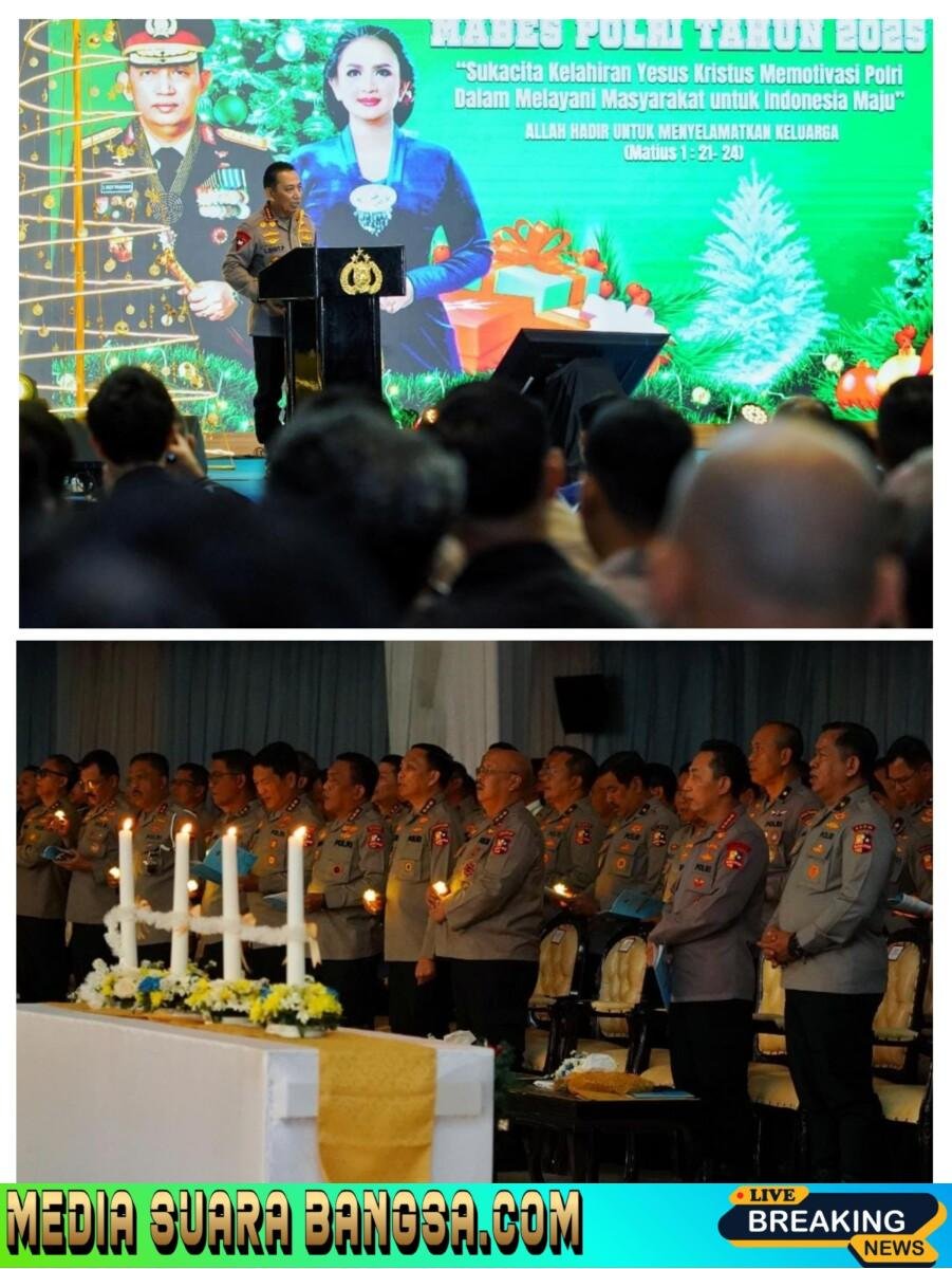 Kakorlantas Polri Dampingi Kapolri dalam Ibadah dan Perayaan Natal Mabes Polri di PTIK