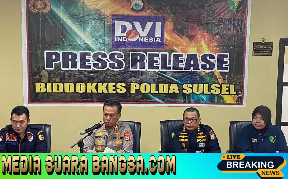 Biddokkes Polda Sulsel Gelar Press Release Penanganan Korban Laka Pesawat ATR 42-500
