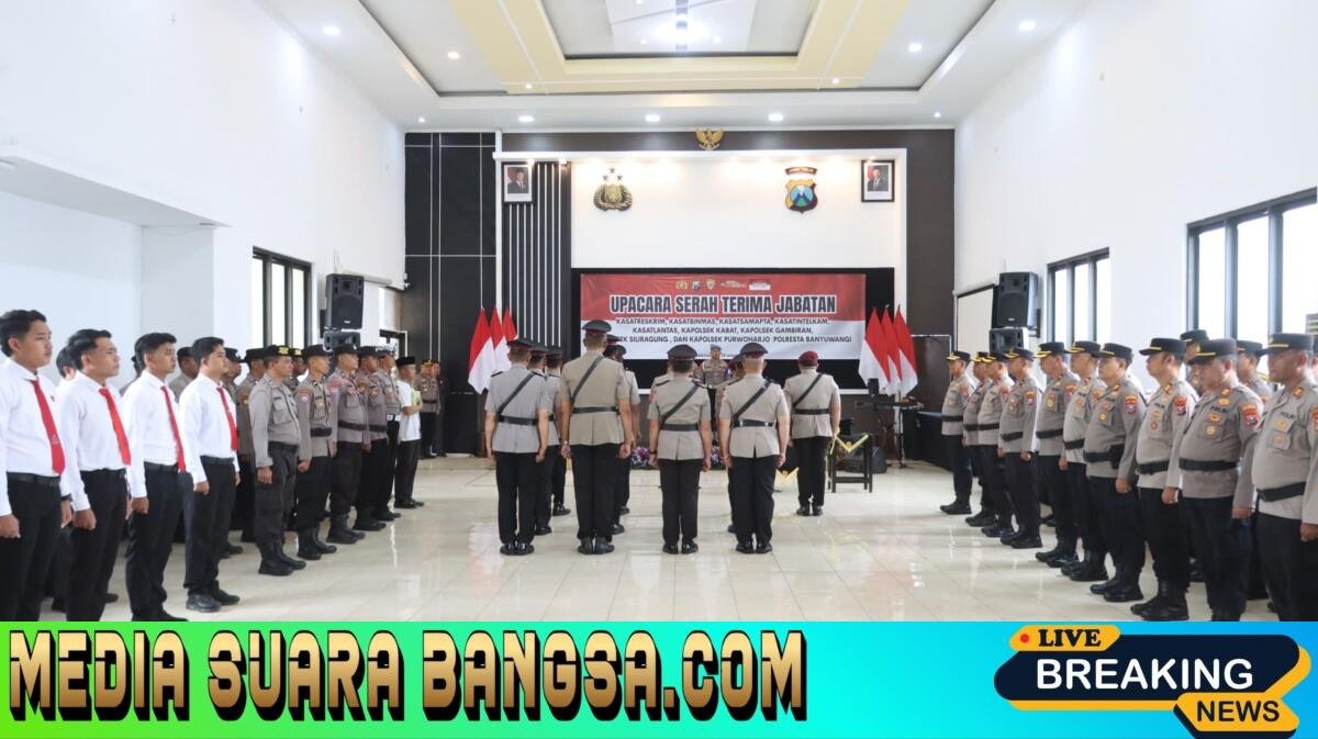 Berlangsung Khidmat, Kapolresta Banyuwangi Pimpin Sertijab Kasat dan Kapolsek Jajaran