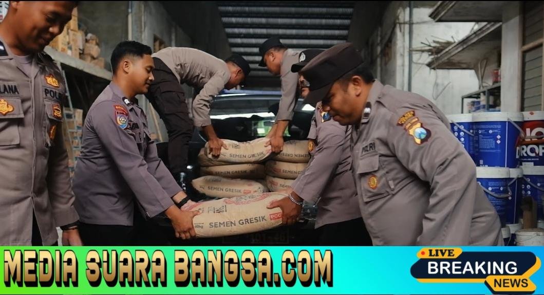Polri Peduli : Polres Kediri Salurkan Bantuan Untuk Pembangunan Masjid An Nur Al Utsmani