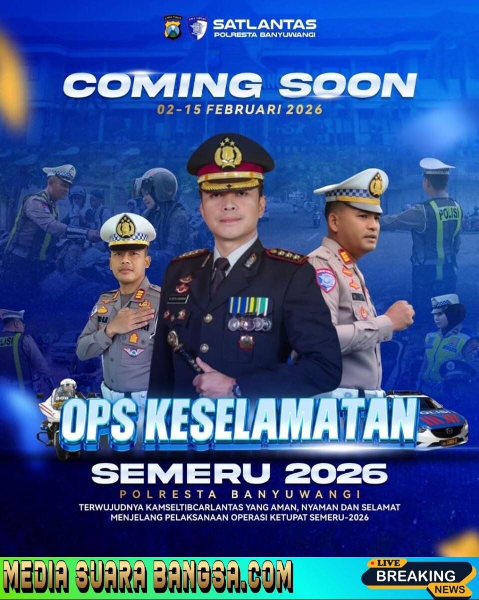 OPS Keselamatan Semeru 2026, Polresta Banyuwangi Imbau Masyarakat Tertib Berlalu Lintas dan Lengkapi Kendaraan