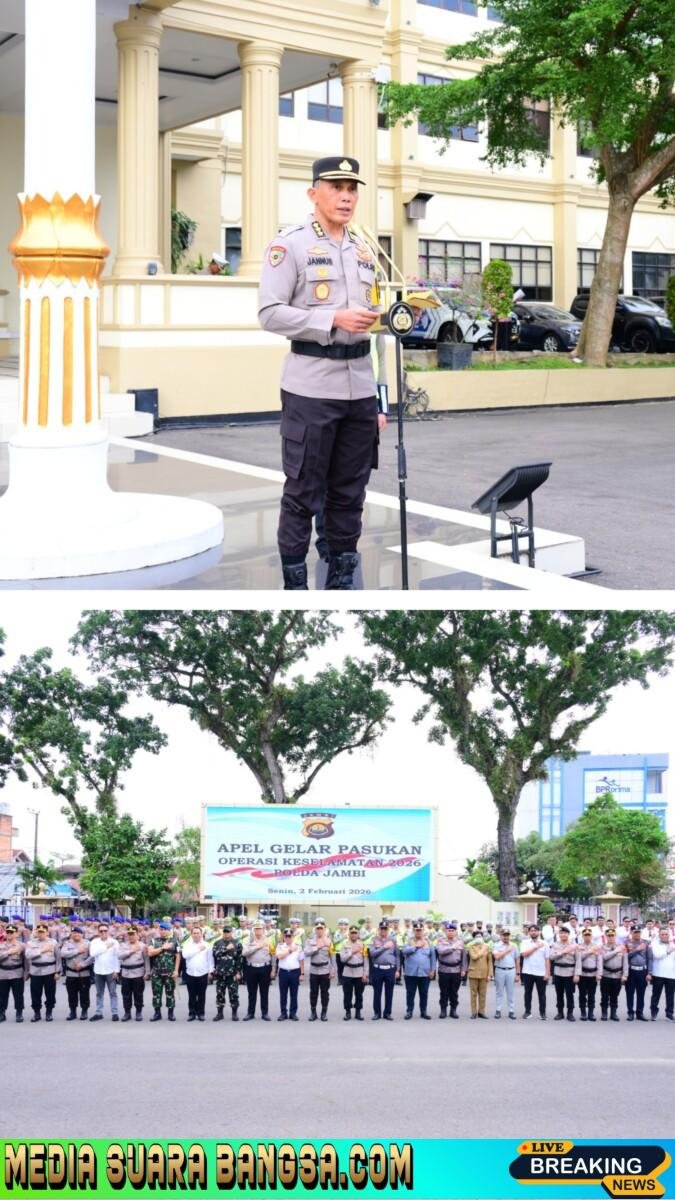 Irwasda Polda Jambi Pimpin Apel Gelar Pasukan Operasi Keselamatan 2026