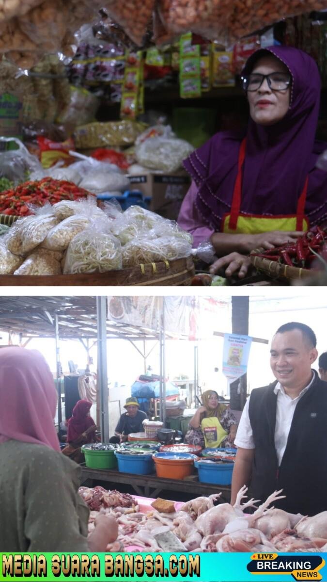 Unit Pidana Ekonomi Polresta Banyuwangi memantau ketersediaan dan harga bahan pangan di Pasar Banyuwangi menjelang Ramadan