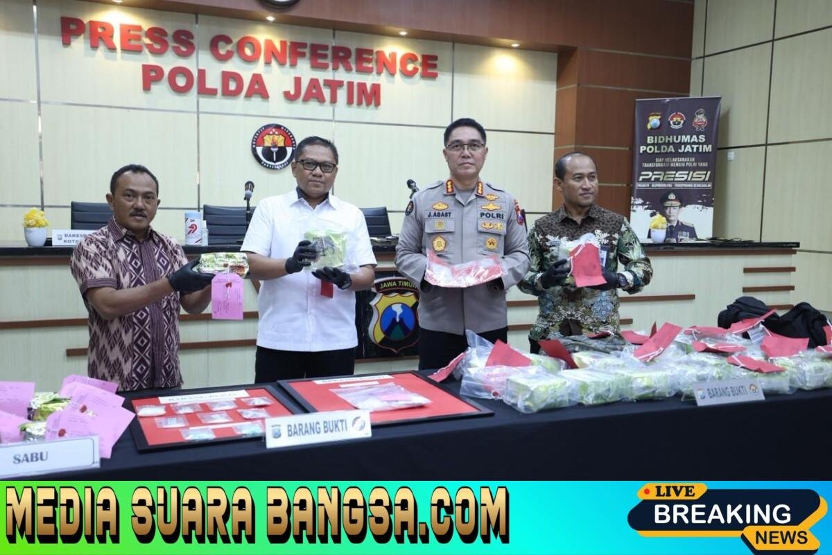 Polda Jatim Bongkar 2 Kasus Narkoba, Total 33,374 Kg Sabu Disita Satu Kurir Ditangkap