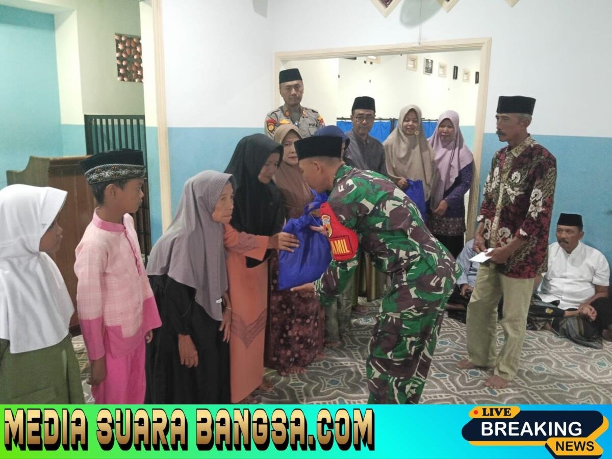 Pererat Silaturahmi di Bulan Suci, Danramil Hadir Safari Ramadhan dan Santuni Anak Yatim.