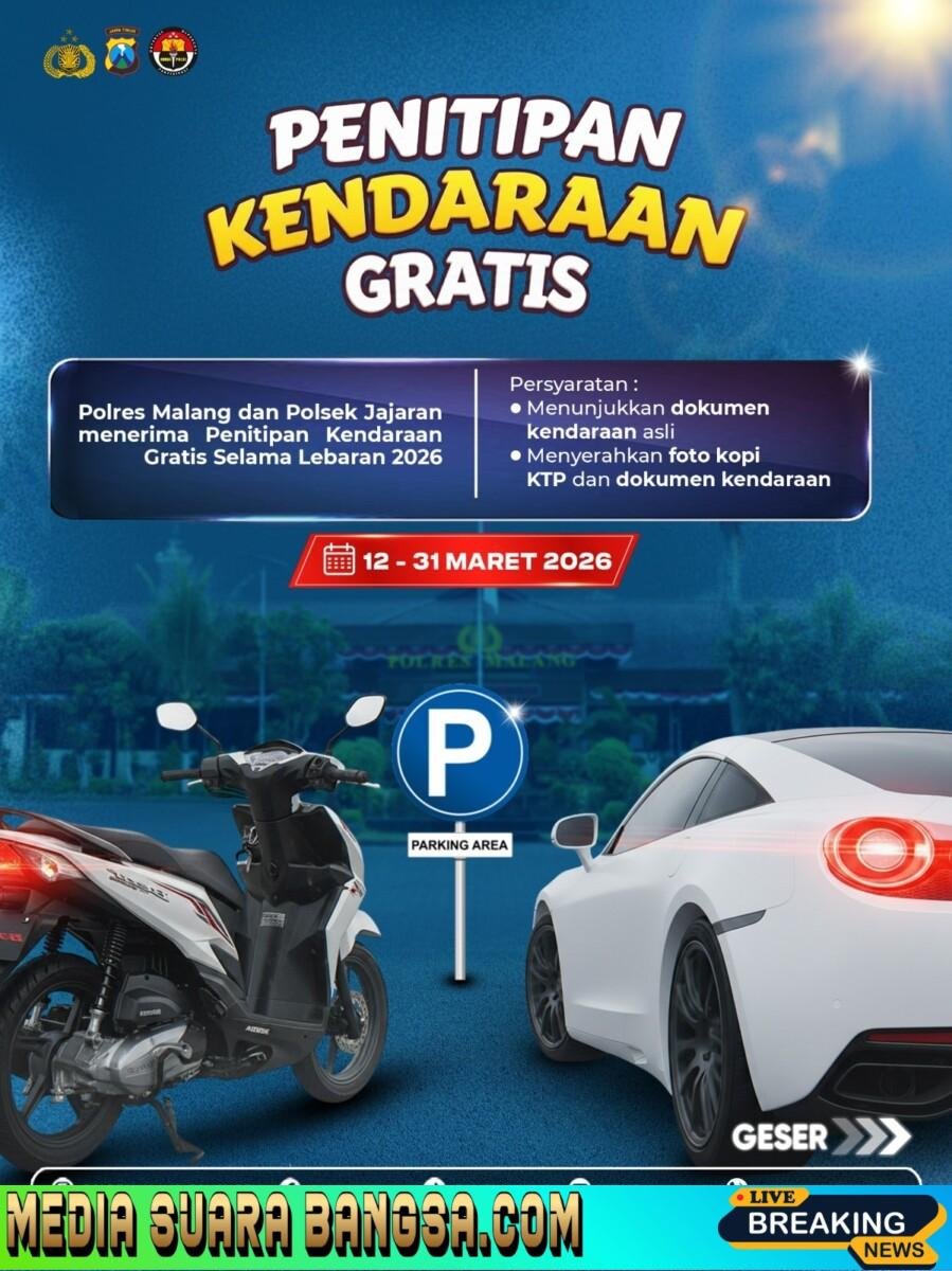 Mudik Lebaran 2026, Polres Malang Buka Layanan Titip Kendaraan Gratis