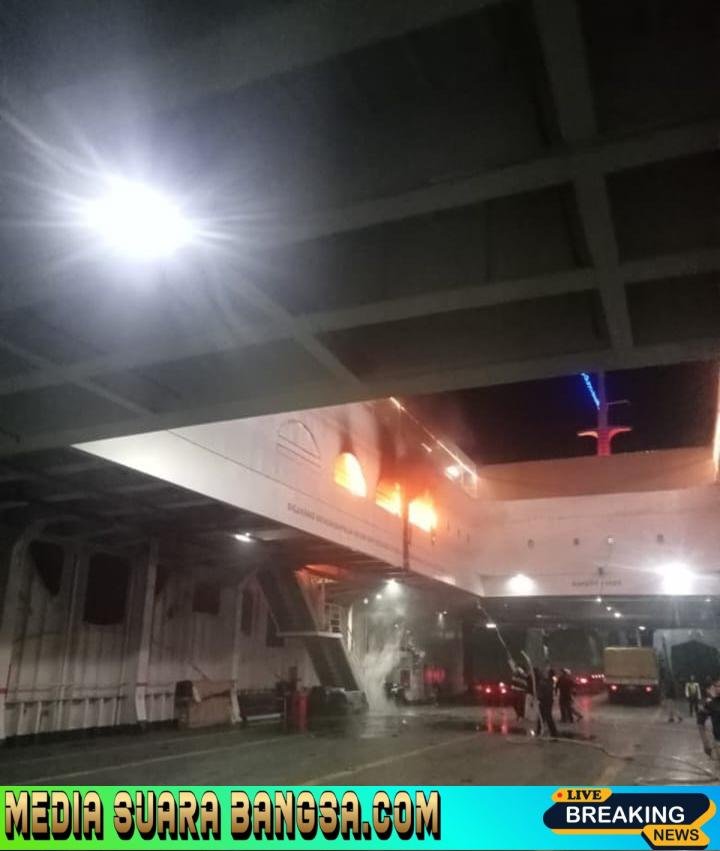 “Kebakaran KMP Portlink VII di Pelabuhan Ketapang, Koramil 0825-21 Kalipuro Sigap”