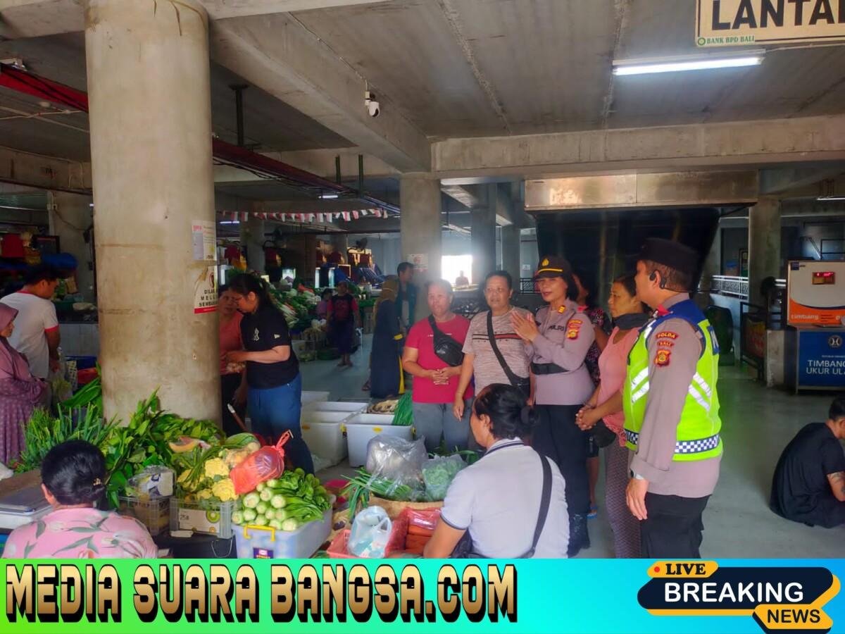 Dalam Rangka Operasi Ketupat Agung 2026 Satgas Binmas Laksanakan Penyuluhan di Pasar Kumbasari Denpasar
