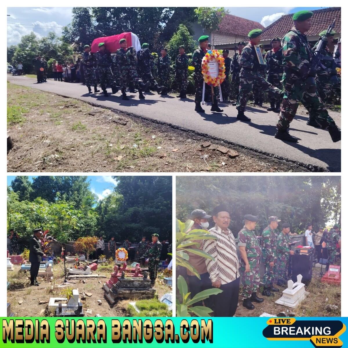 TNI Berikan Penghormatan Terakhir, Pemakaman Militer Sertu (Purn) Rahmad Berlangsung Khidmat di Muncar