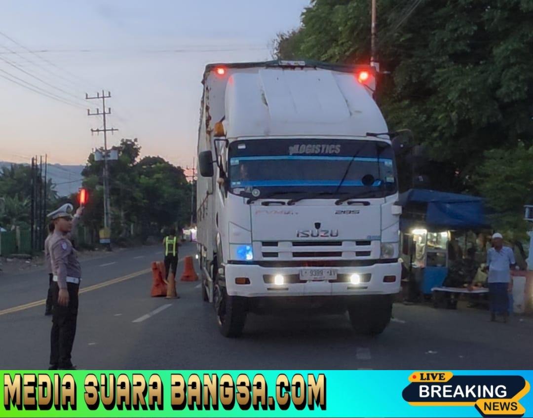 Jalur Menuju ASDP Ketapang Berangsur Lancar, Polresta Banyuwangi Optimalkan Buffer Zone Bulusan untuk Kendaraan Besar