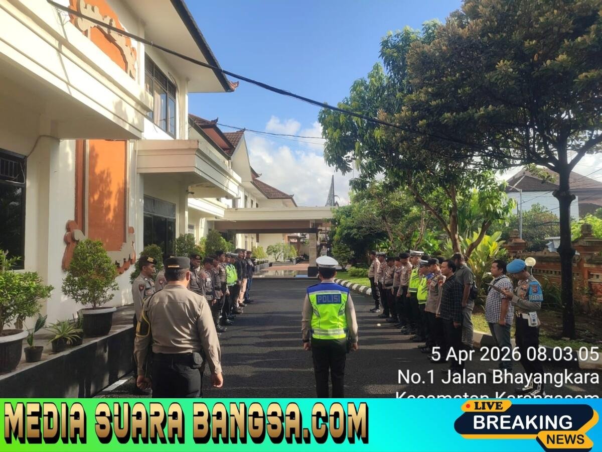 Laksanakan Tugas Piket Mako, Sat Lantas Polres Karangasem Ikuti Serah Terima Tugas Jaga