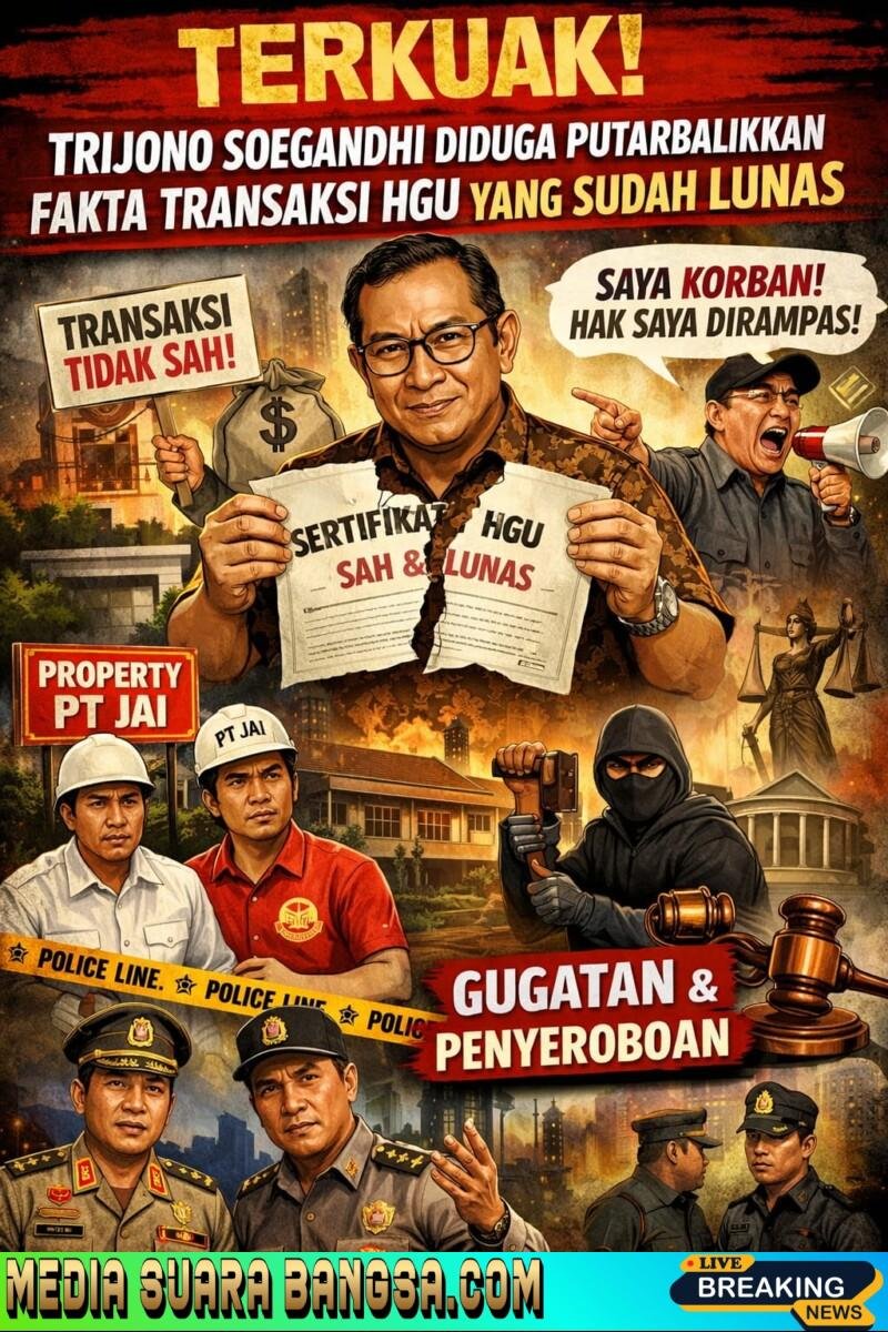 Terkuak! Trijono Soegandhi Diduga Putarbalikkan Fakta Transaksi HGU yang Sudah Lunas