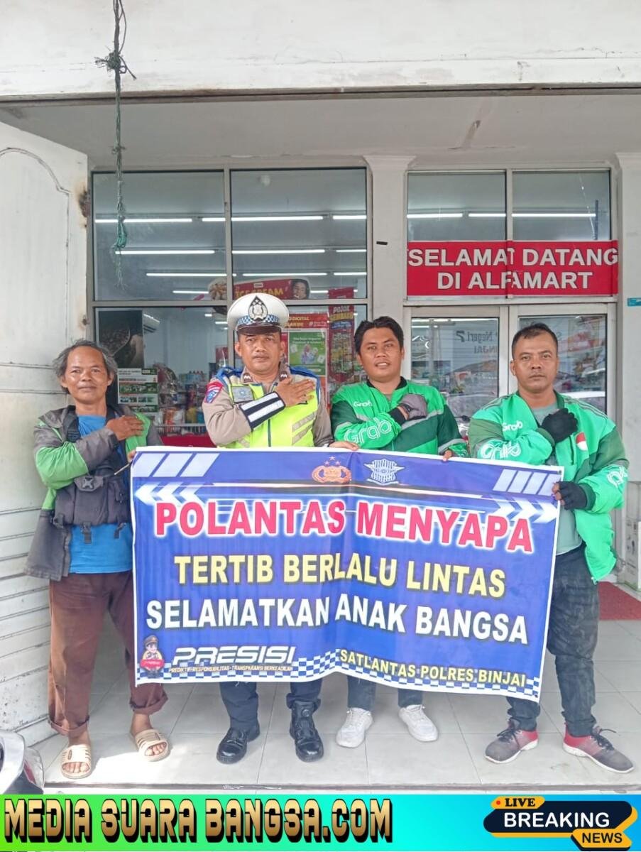 Program “Polantas Menyapa” Polres Binjai Ajak Warga Tertib Lalu Lintas Cegah Kecelakaan