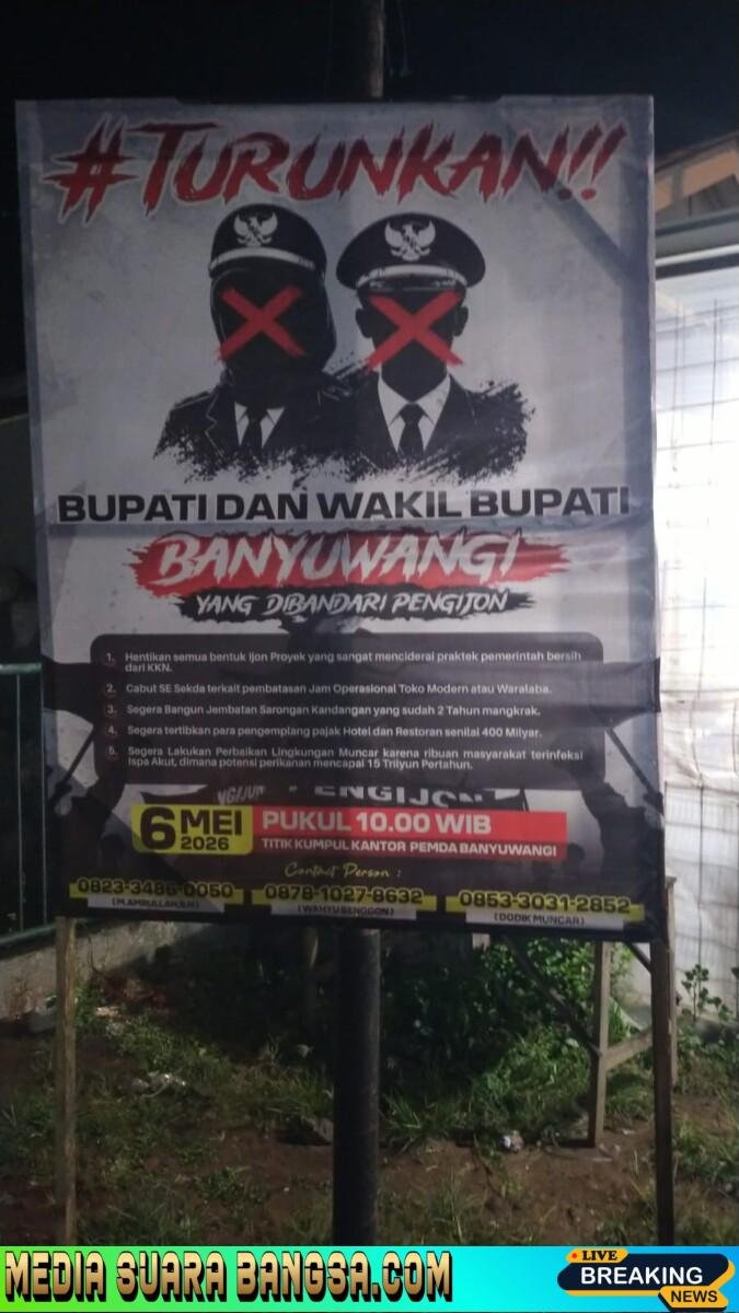 Beredar Spanduk” Turunkan Bupati dan Wakil Bupati Banyuwangi, Puskaptis Bakal “Turun Gunung”