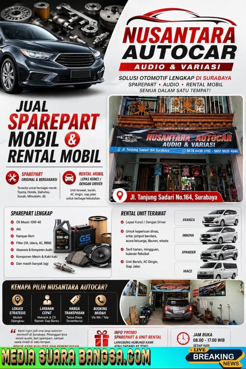 Nusantara Autocar Surabaya Hadirkan Layanan Lengkap: Sparepart Original hingga Rental Mobil, Semua dalam Satu Tempat