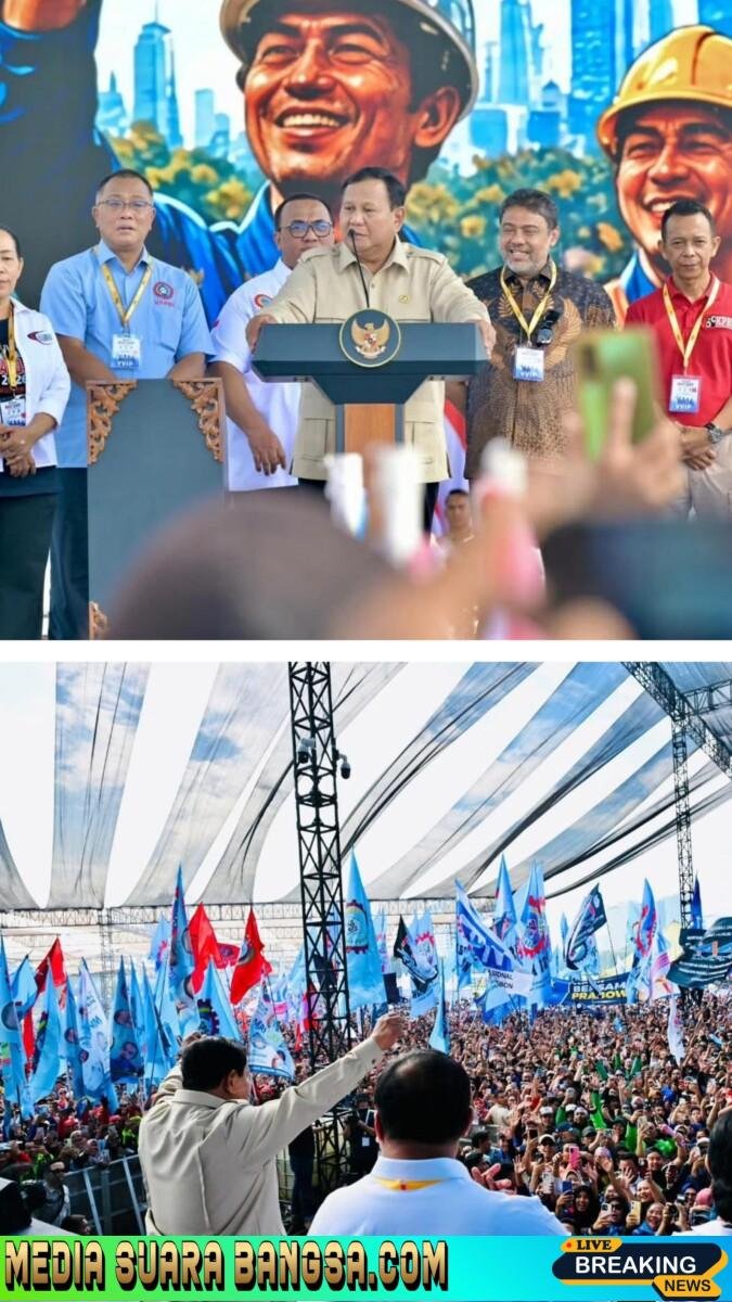 Sapa 400 Ribu Buruh di Monas, Presiden Prabowo: ‘Saya Bersumpah Berjuang untuk Rakyat’