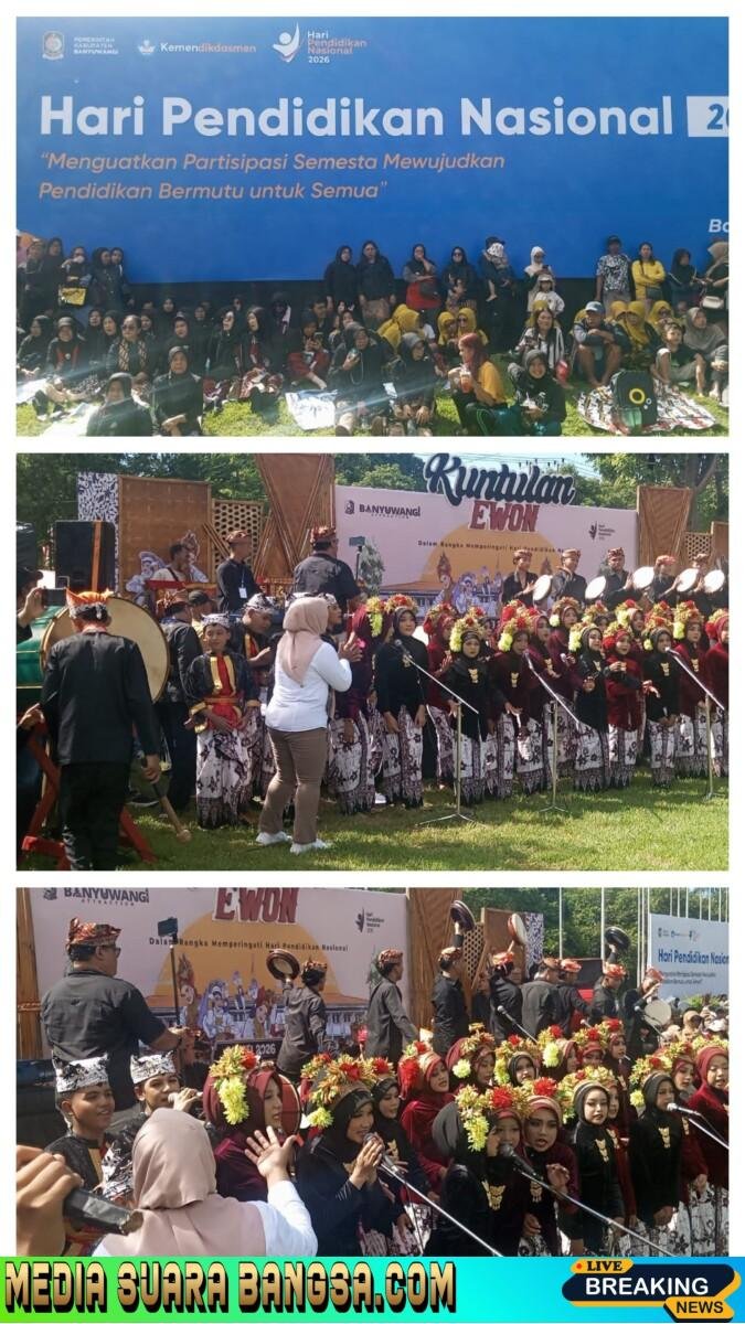 Peringati Hari Pendidikan Nasional, Banyuwangi Gelar Kesenian Daerah KUNTULAN EWON.