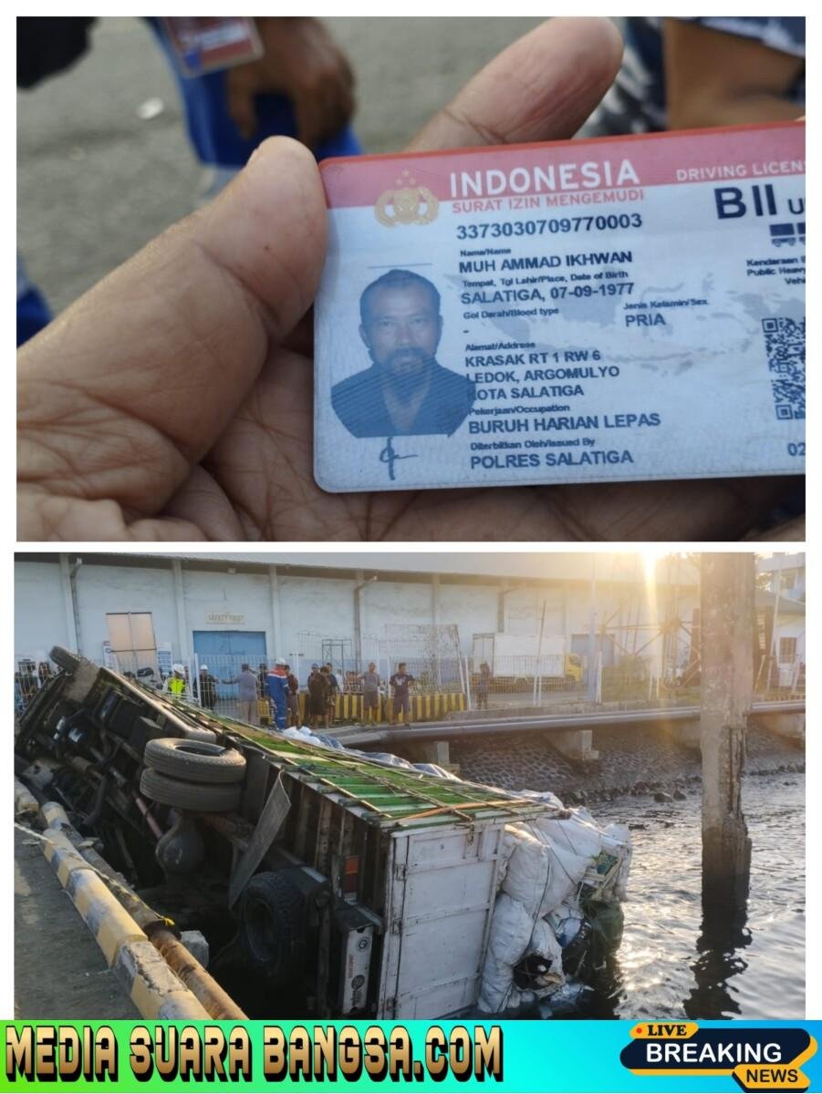 Truk Muatan Besi Nyemplung ke Laut di Pelabuhan Tanjung Wangi, Hantam Pipa Pertamina Saat Bongkar Muatan